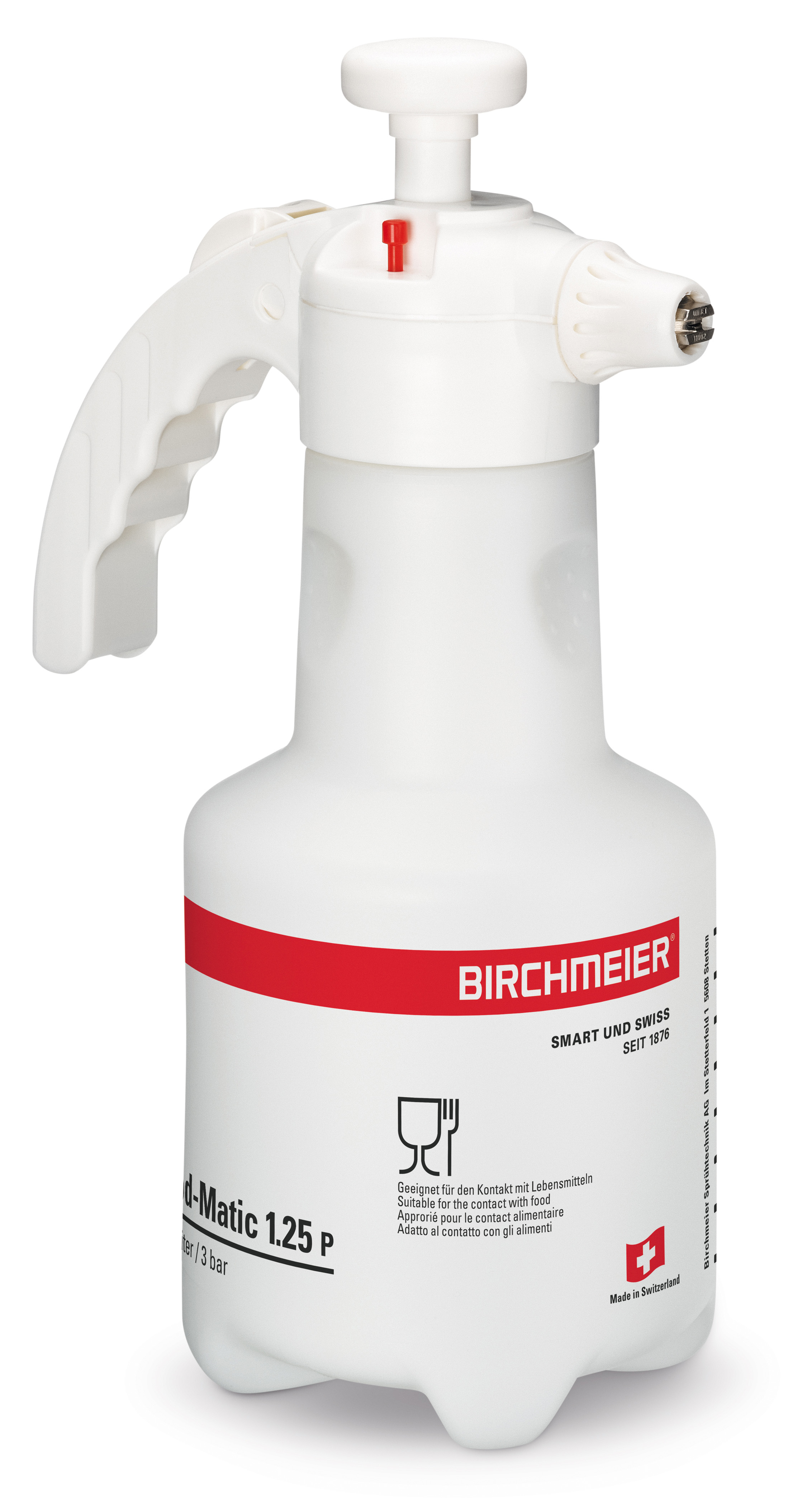 Opryskiwacz ciśnieniowy, przeznaczony do kontaktu z żywnością, dysza płaskostrumieniowa, Food-Matic 1.25 P firmy Birchmeier