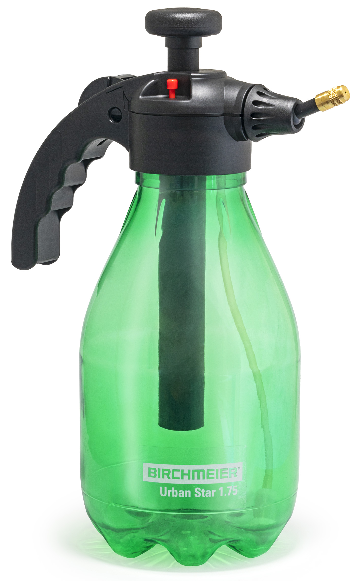 grünes Sprühgerät für die Behandlung von Pflanzen in Hochbeeten und Balkonkäste